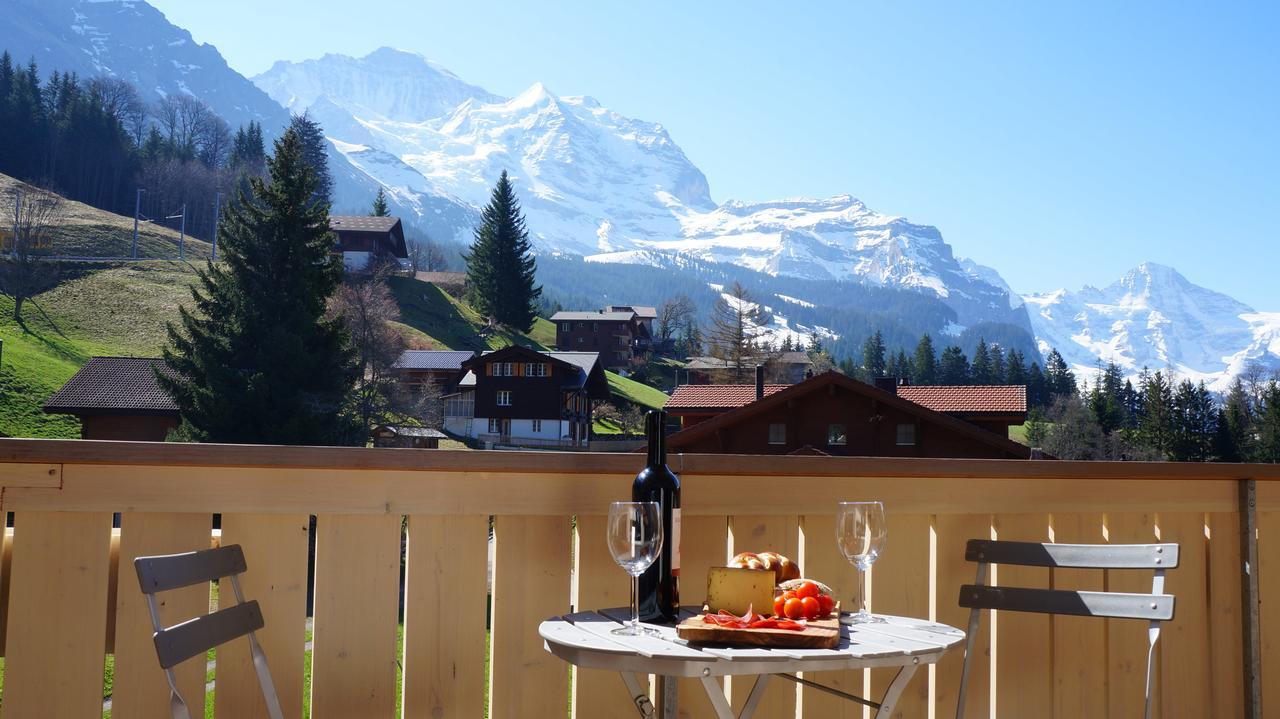 Chalet Brunner Penthouse Wengen Bagian luar foto